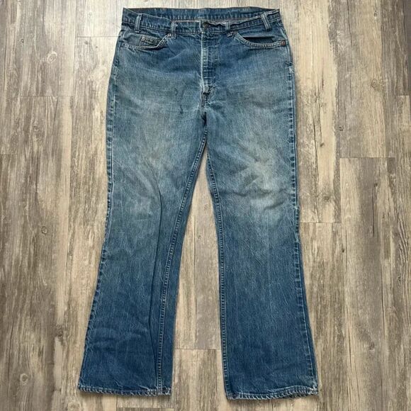 Vintage 70s Levi's Orange Tab 517XX Bootcut Denim Jeans Size 36X31 - Picture 6 of 10